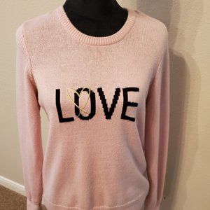 Victoria Secret women crew neck sweater "Love" pink. size M.